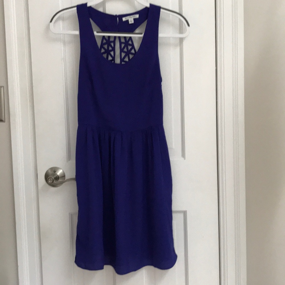American Eagle Lattice Back Dress, purple/blue, size 0